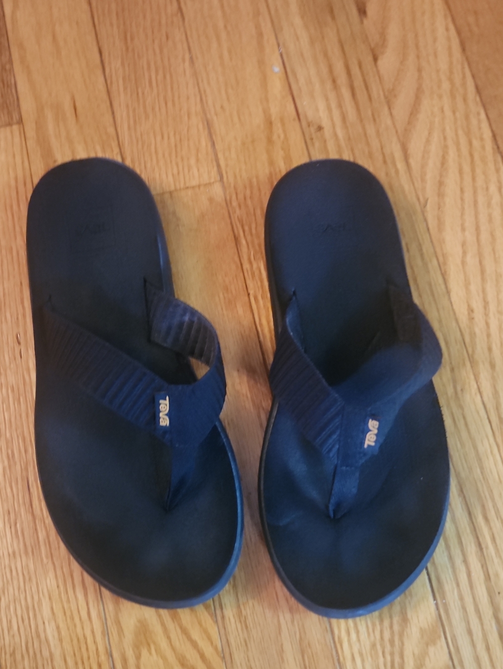 Teva Voya Black Cushion Footbed Flip Flop Sandals/Women's